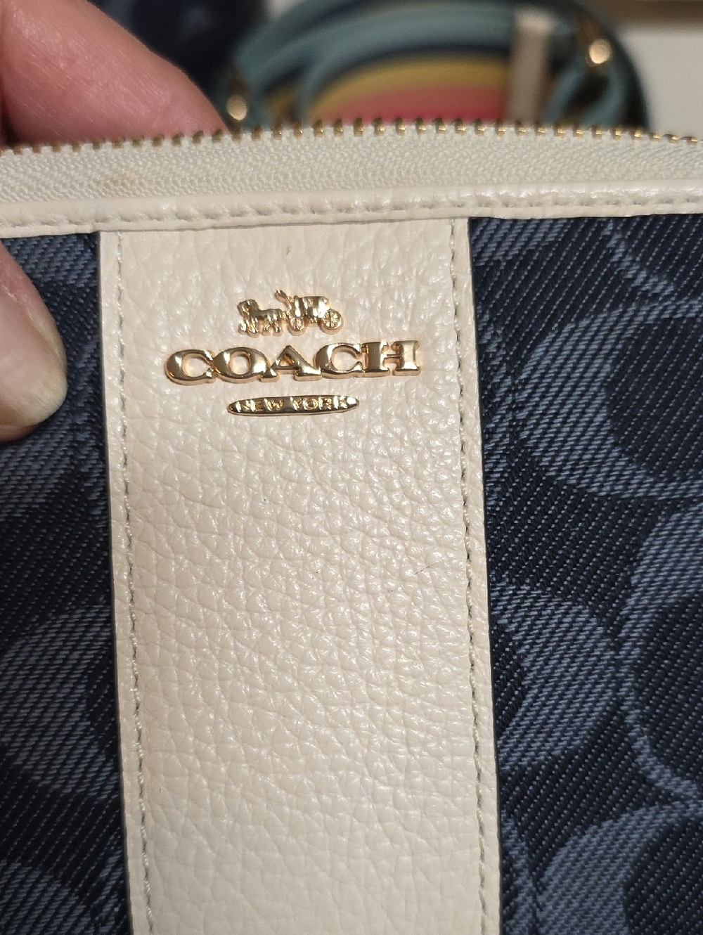 Coach Dempsey Drawstring Bucket Bag in signature denim with Wallet . - Picture 7 of 15
